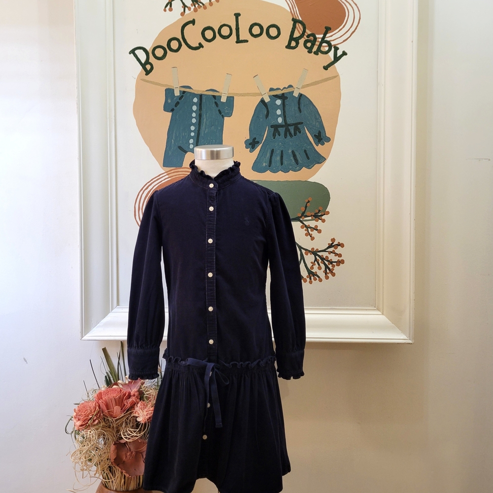 Ralph Lauren Blue Label Navy Cotton Corduroy Dress